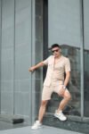 Beige Utility Shirt & Shorts Co‑Ord Set