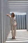 Beige Oversized Shirt & Trousers CoOrd Set