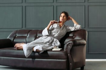 Relaxed Grey Belted Lounge Robe