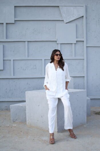Effortless White Shirt & Trousers CoOrd